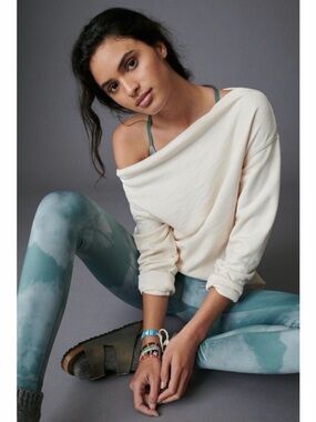 Anthropologie Pilcro Donna Sweater Womens Large Ivory Pullover Boatneck Boho